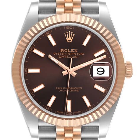 rolex datejust 41 rose gold chocolate dial|rolex datejust 41 price.